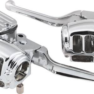 Bikers Choice 96-06 Big Twin 96-03 XL With 11/16 Bore Master Cylinder Chrome Handlebar Control Kit