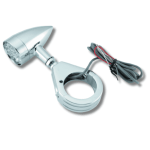 Bikers Choice Chrome Mini LED Turn Signals W/ 41 MM Clamp Universal Custom Pr