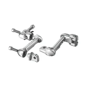 Kuryakyn 2in Adjustable Lockable Offsets With Male Mount Adapter Chrome