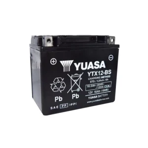 Yuasa YTX12-BS Maintenance Free AGM 12-Volt Battery w/Bottle