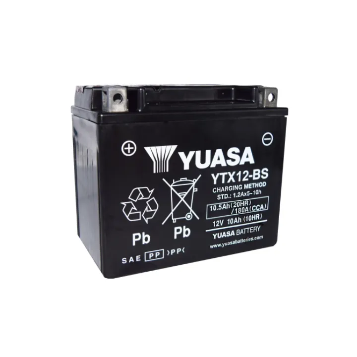 Yuasa YTX12-BS Maintenance Free AGM 12-Volt Battery w/Bottle 1 Yuasa YTX12-BS Maintenance Free AGM 12-Volt Battery w/Bottle