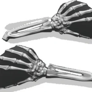Kuryakyn Skeleton Hand Mirrors - Part #: kur1759 Black and Chrome 